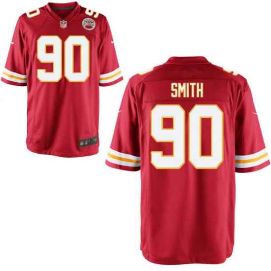 Men Nike Chiefs 90 Neil Smith Red Game Jersey